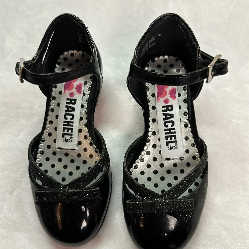 Rachel Shoes Little Girls Lil Betsy Black Patent Dress Shoe Size 7M